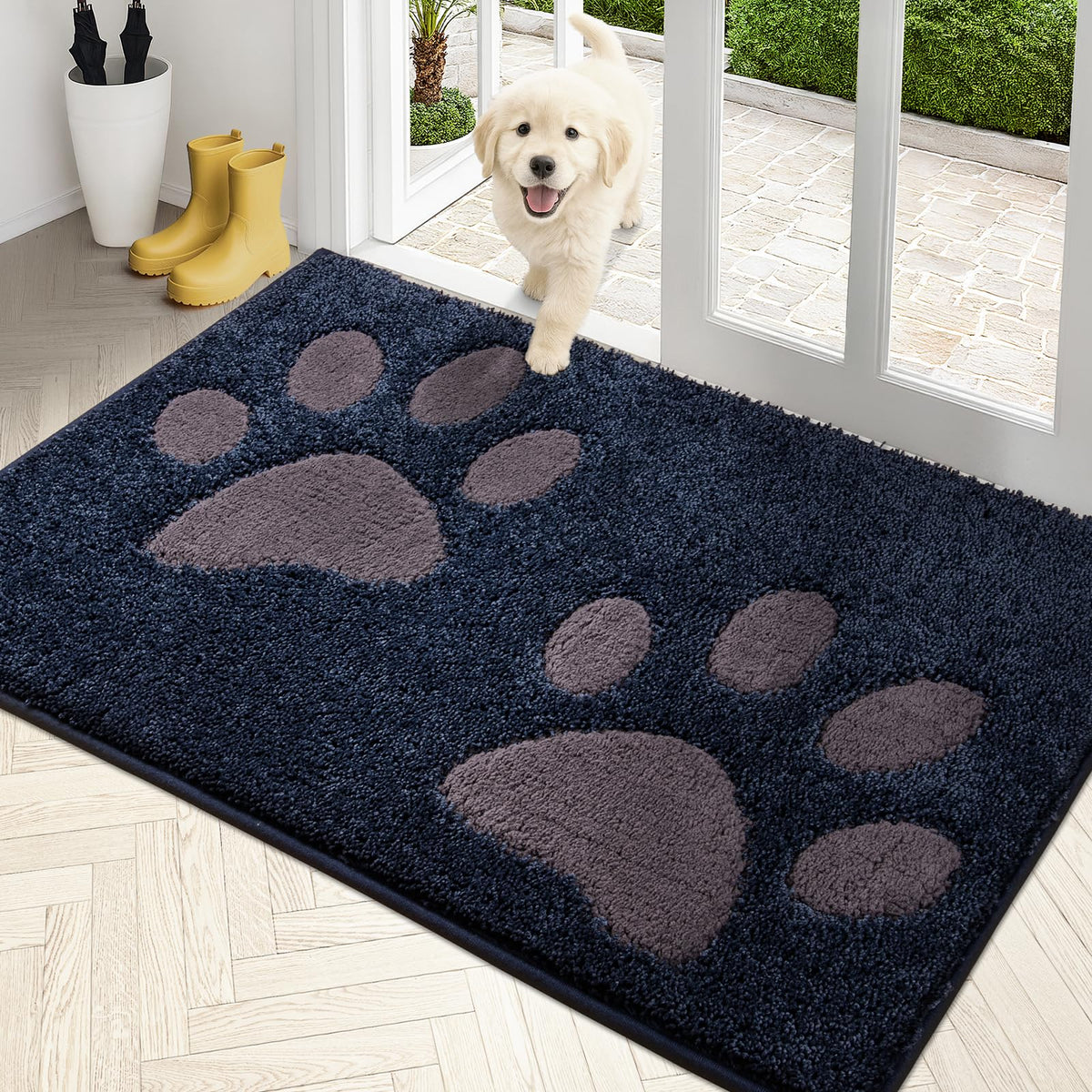 PURRUGS Dirt Trapping Door Mat Indoor Entrance, 32" x 47", Grey