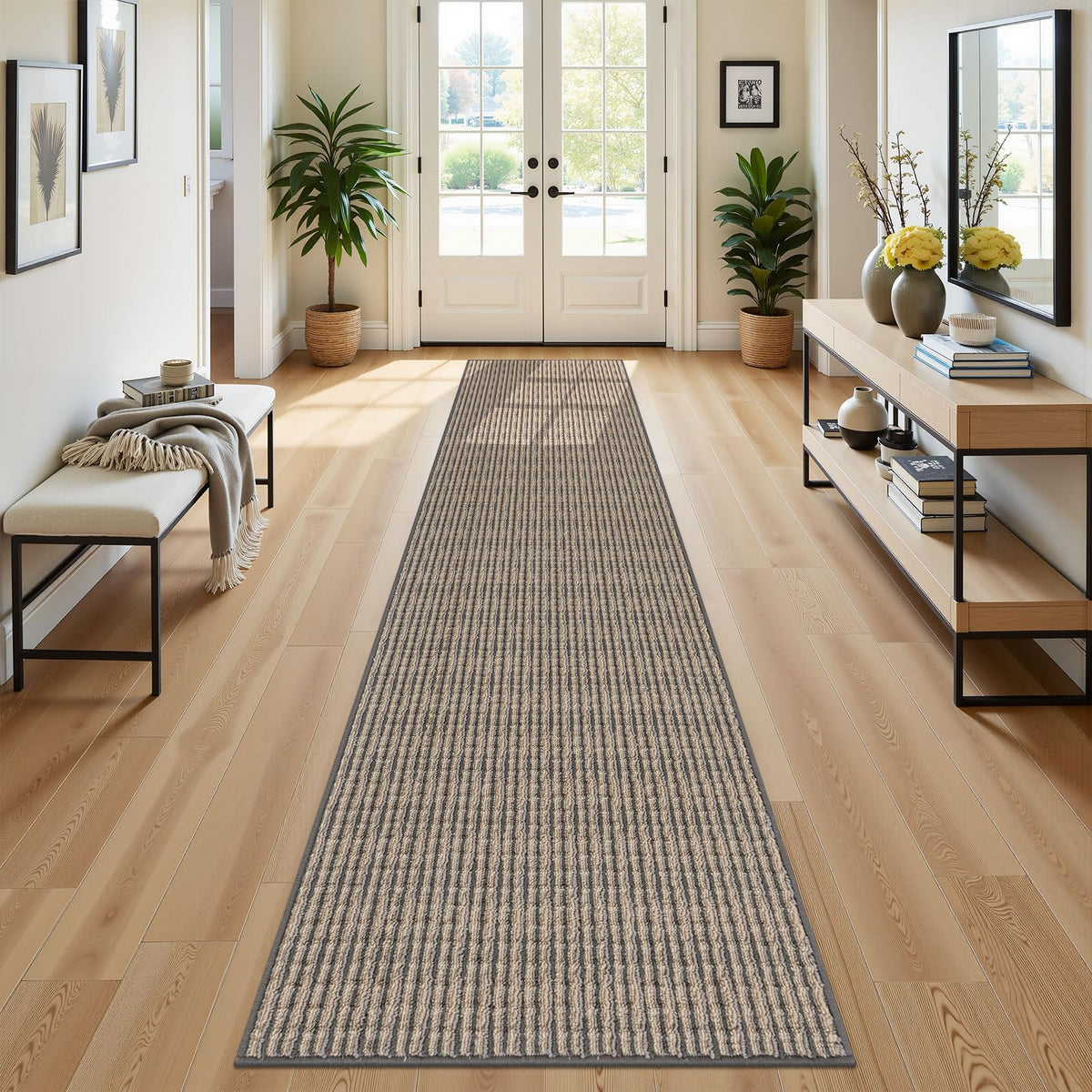 SHACOS Runner Rugs for Hallway 20"x59" Kitchen Runner Rug Floor Mat, Beige