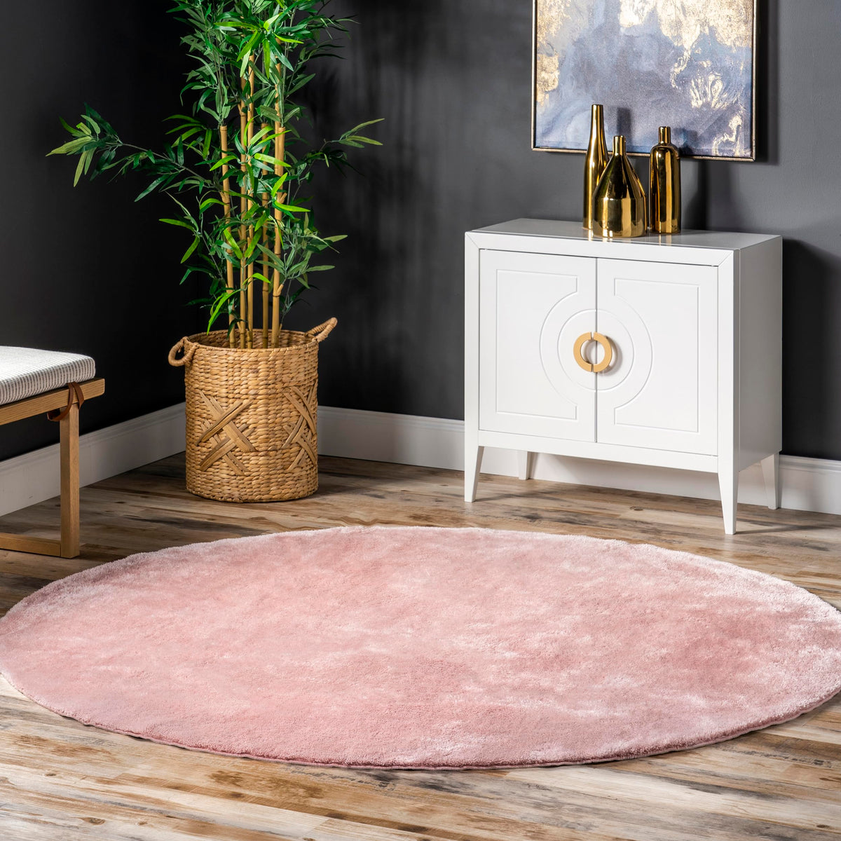 nuLOOM Loni Off White Solid Washable Area Rug, 8' x 10'
