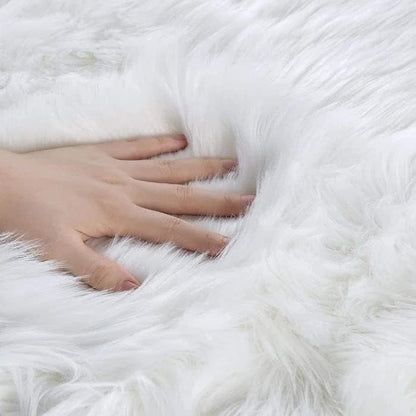 ORINOVA White Faux Sheepskin Shag Fur Runner Rugs for Living Room Bedroom Fluffy Washable Furry Area Rug 2x6 Nursery Rug Teen Room Décor