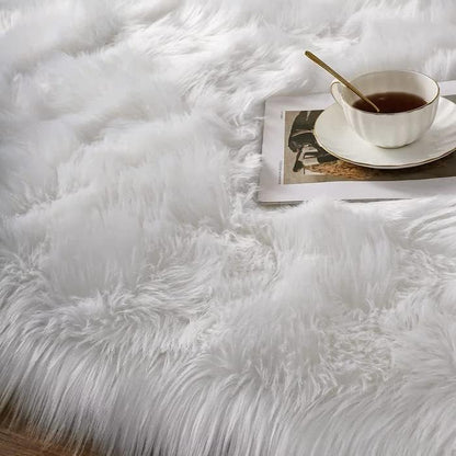 ORINOVA White Faux Sheepskin Shag Fur Runner Rugs for Living Room Bedroom Fluffy Washable Furry Area Rug 2x6 Nursery Rug Teen Room Décor