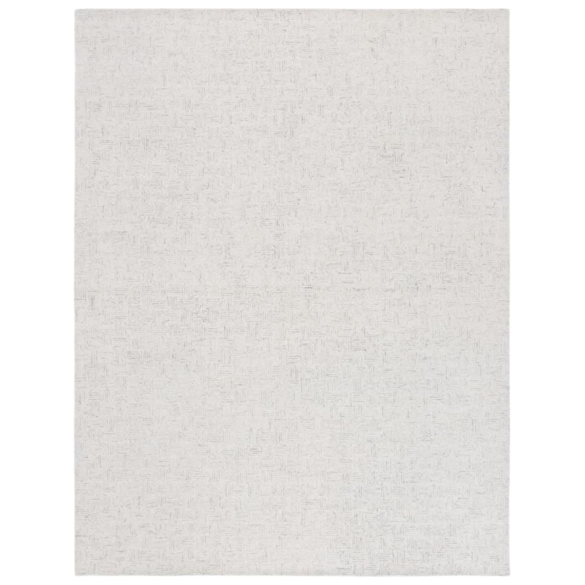 SAFAVIEH Micro-Loop Collection Area Rug - 5' Square, Light Grey & Ivory, Handmade Wool, Ideal for High Traffic Areas in Living Room, Bedroom (MLP537F)