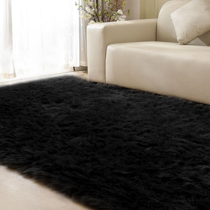 ORINOVA White Faux Sheepskin Shag Fur Runner Rugs for Living Room Bedroom Fluffy Washable Furry Area Rug 2x6 Nursery Rug Teen Room Décor