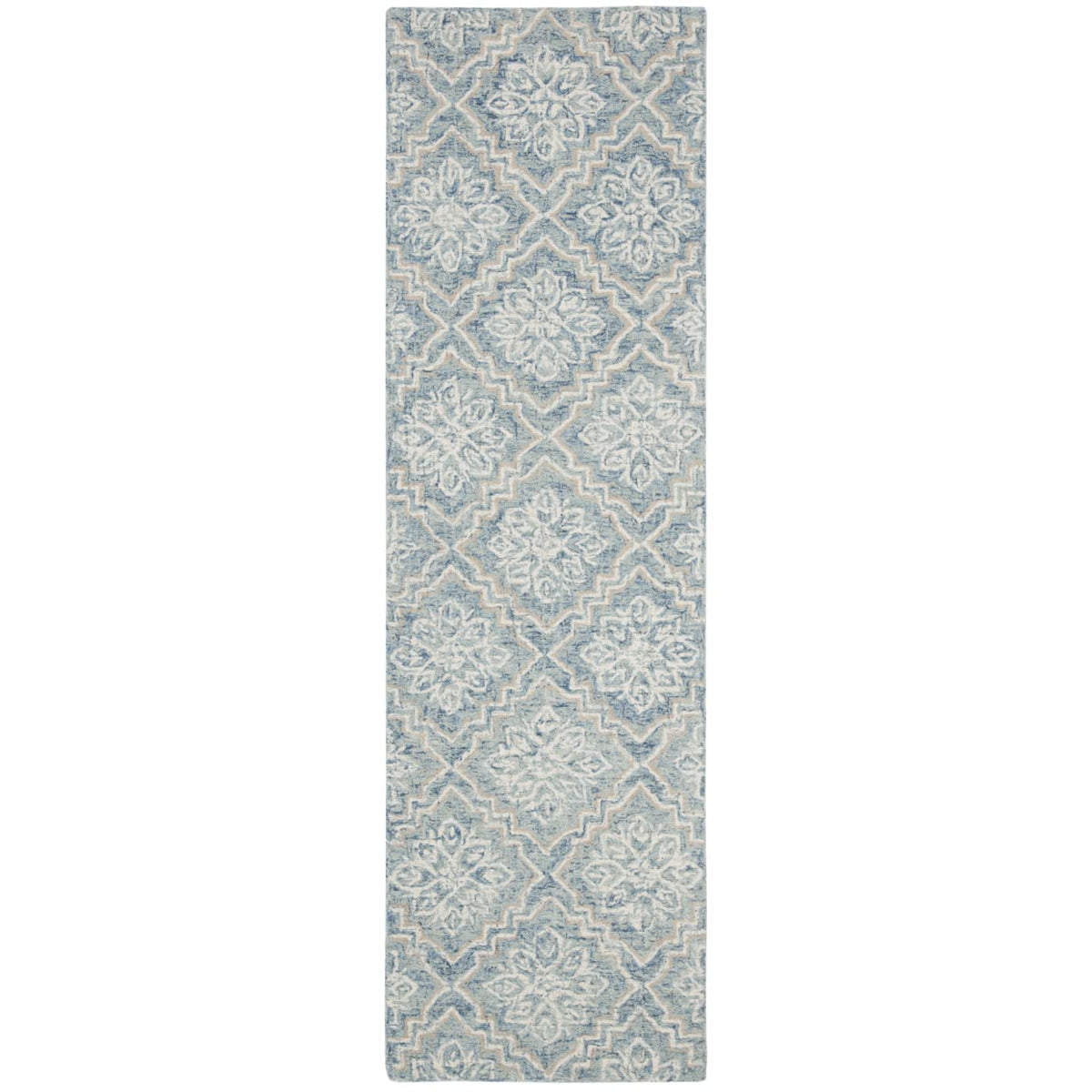 SAFAVIEH Abstract Collection Area Rug - 6' x 9', Blue & Grey, Handmade Wool, Ideal for High Traffic Areas in Living Room, Bedroom (ABT201A)