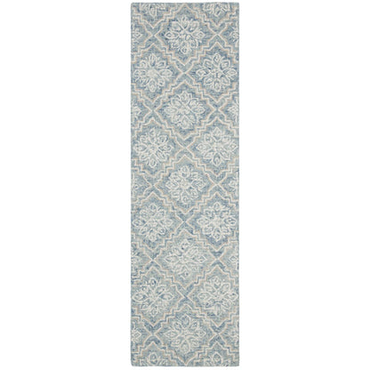 SAFAVIEH Abstract Collection Area Rug - 6' x 9', Blue & Grey, Handmade Wool, Ideal for High Traffic Areas in Living Room, Bedroom (ABT201A)