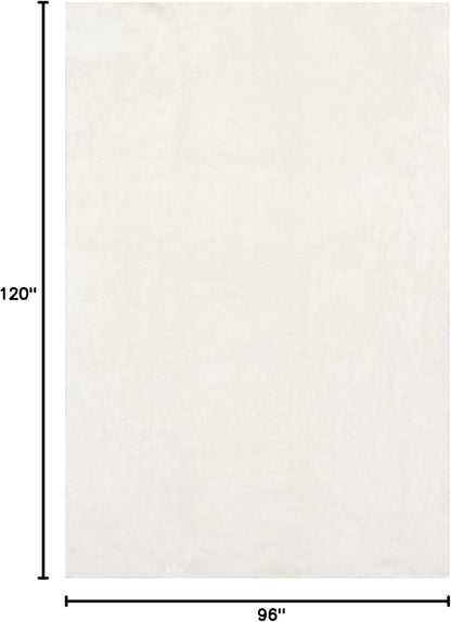 nuLOOM Loni Off White Solid Washable Area Rug, 8' x 10'