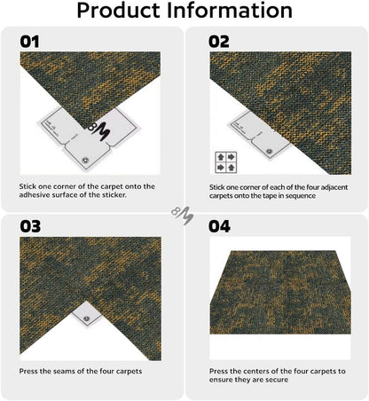 24 Carpets 20x20 inch Square Carpet Tiles, Reusable, Non Slip, Seamless Tiles, Suitable for Indoor and Outdoor use in bedrooms, Living Rooms, Offices, etc., Easy to DIY (Warm Orange Stone pattern-06)