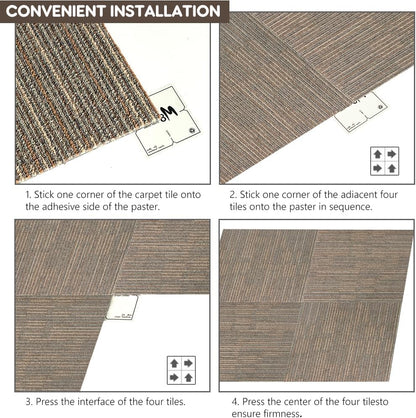 Petgrow Beige Living Room Carpet Tiles, 24" x 24", 18 Tiles, 72 sq ft