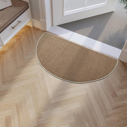 Faux Jute Area Rug 4'x6', Washable & Non-Slip, Grey & White