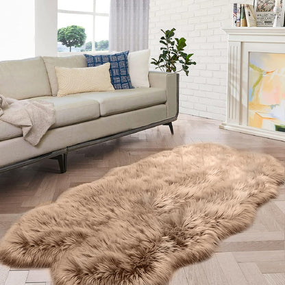 ORINOVA White Faux Sheepskin Shag Fur Runner Rugs for Living Room Bedroom Fluffy Washable Furry Area Rug 2x6 Nursery Rug Teen Room Décor