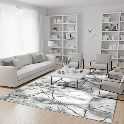 Washable 6x9 Area Rug for Living Room, Non-Slip Large Grey Bedroom Rugs