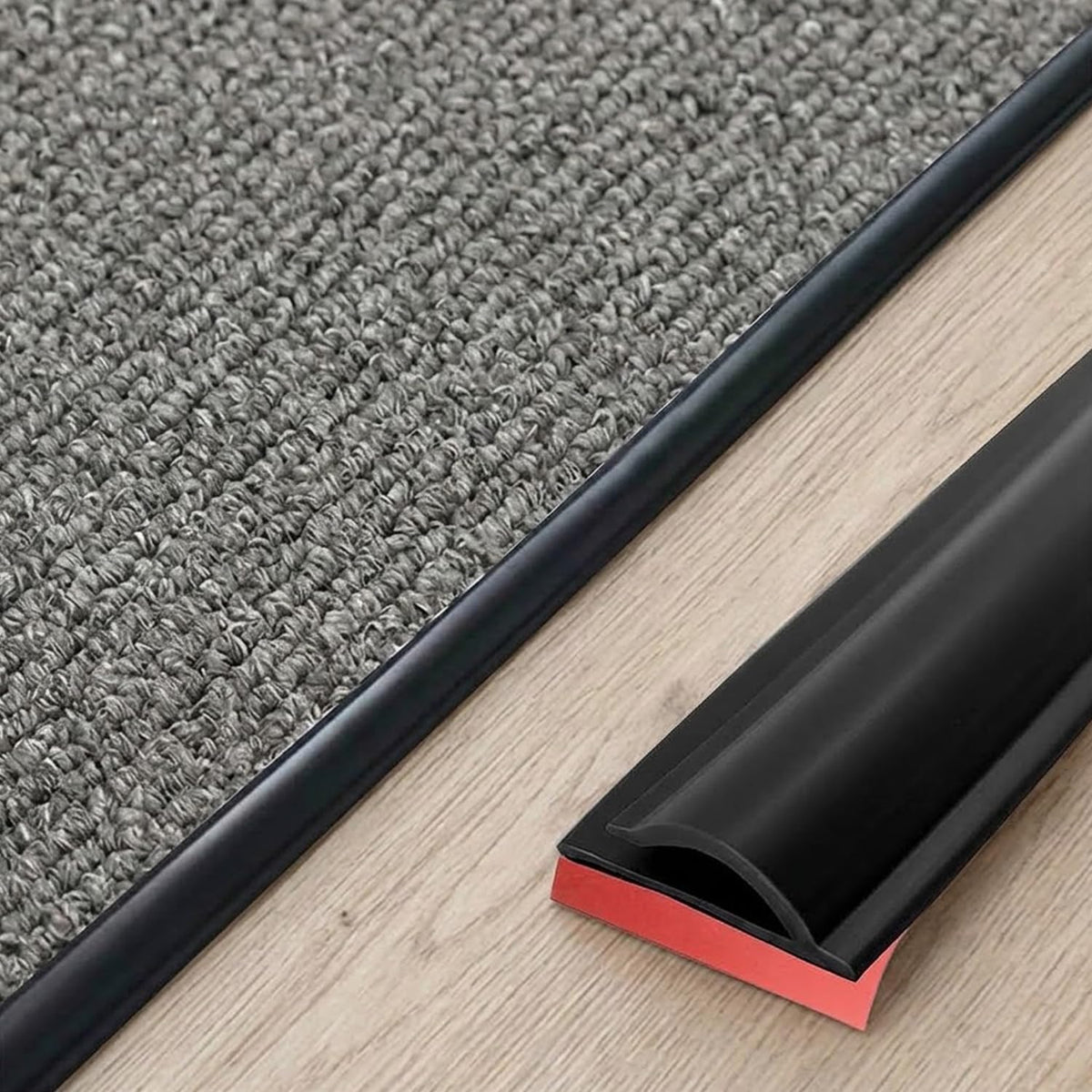 Carpet Edge Trim Self Adhesive Carpet to Tile Transition Strip Black 22Ft