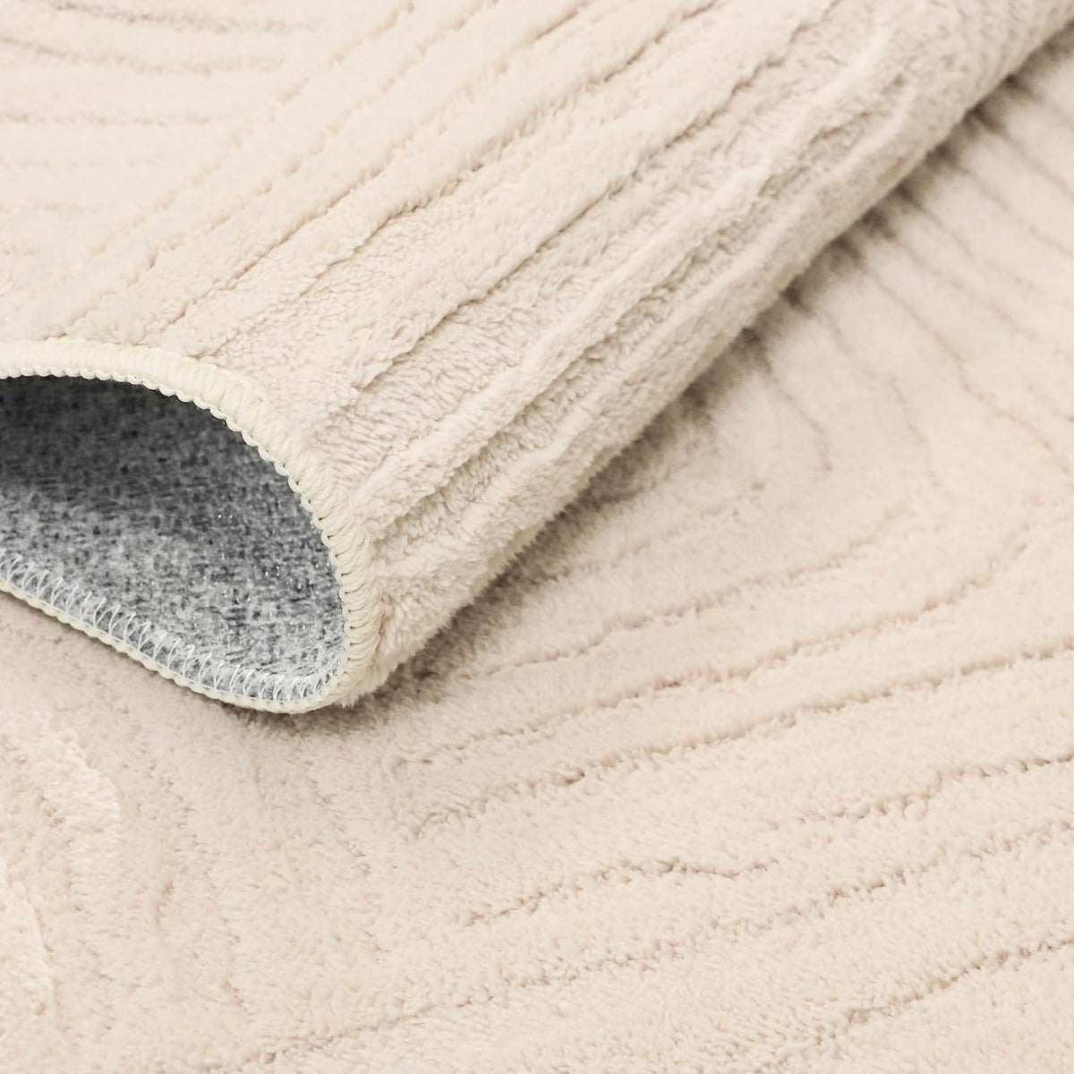GENIMO Beige Rug 6x9 Washable Area Rugs for Living Room, Soft High Low Pile