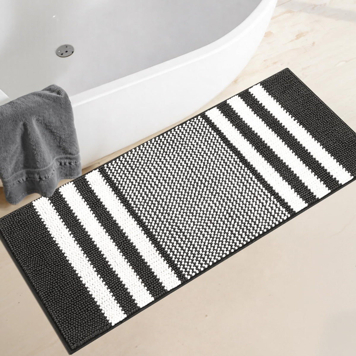 BSICPRO Bathroom Rugs Sets 2 Piece, Modern Bath Mat 20"x47"+20"x32", Blue