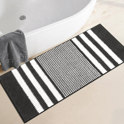 BSICPRO Bathroom Rugs Sets 2 Piece, Modern Bath Mat 20"x47"+20"x32", Blue
