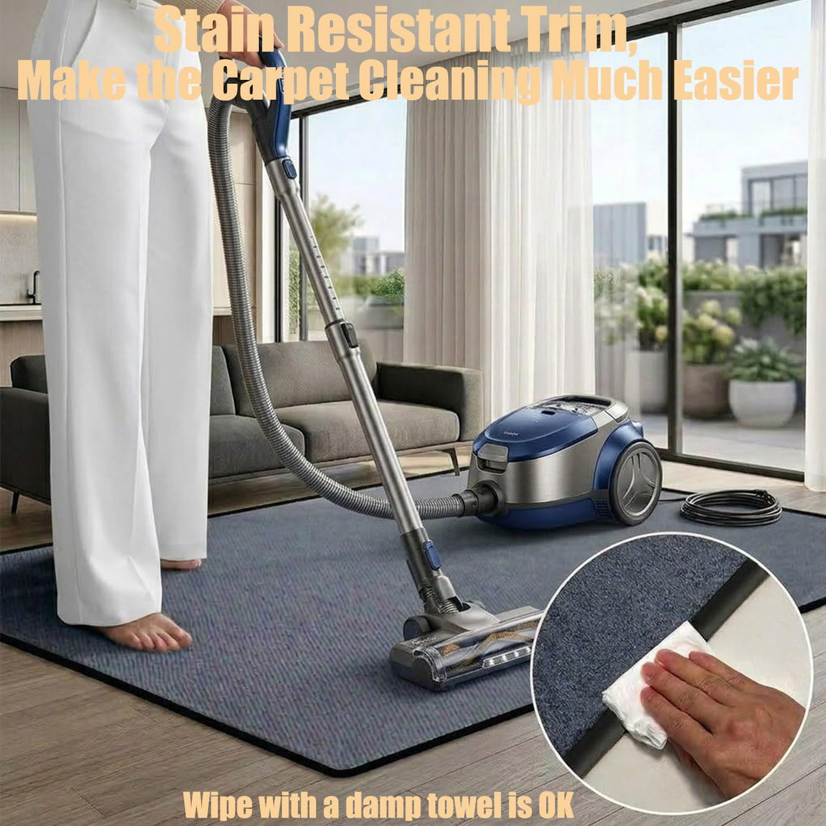Carpet Edge Trim Self Adhesive Carpet to Tile Transition Strip Black 22Ft