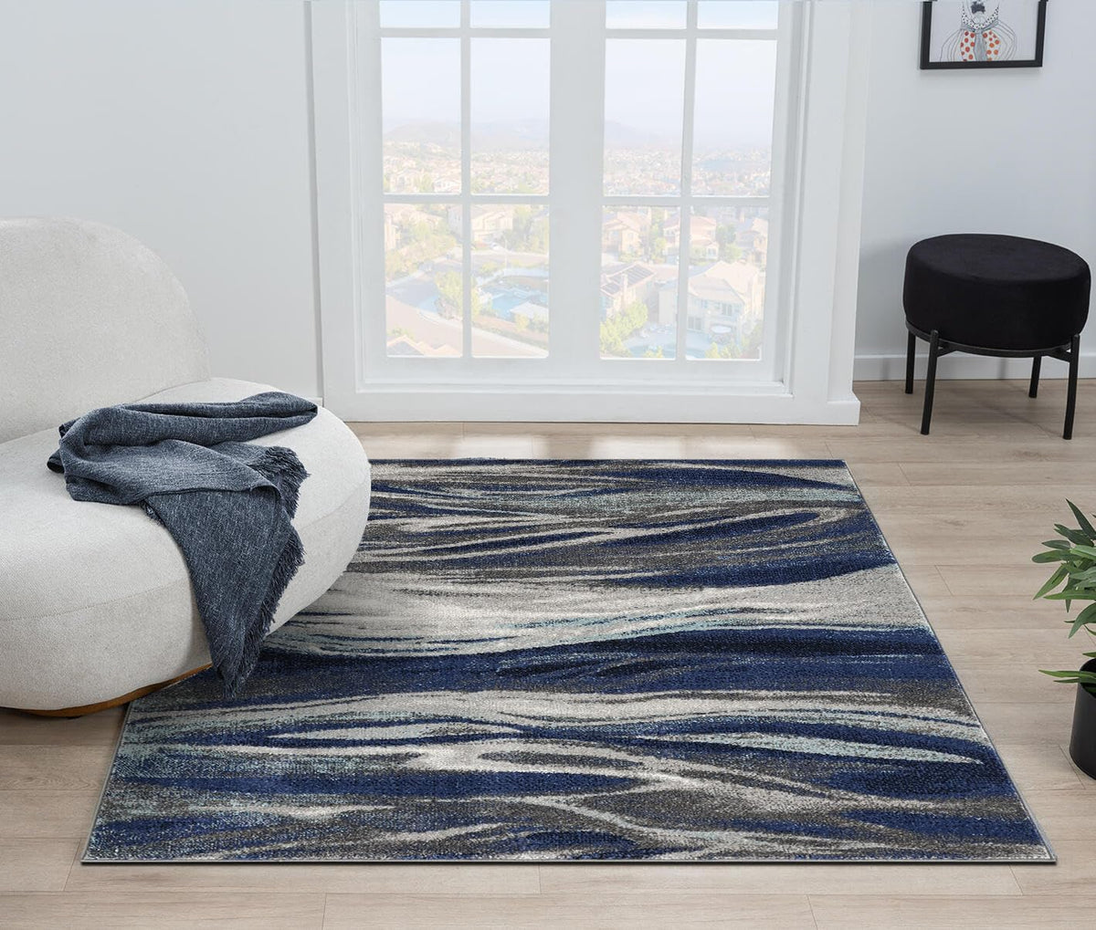 Keen Home Design Abstract Non-Shedding Area Rug, Soft Thick Pile, 10x14