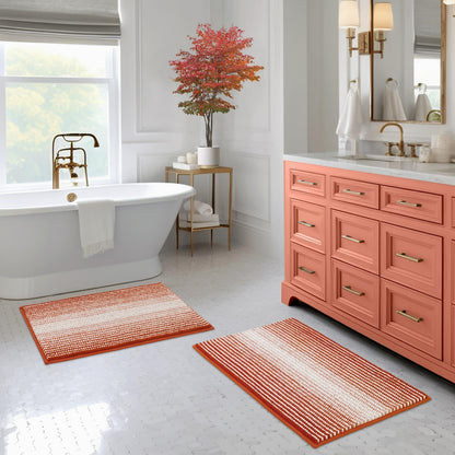 BSICPRO Bathroom Rugs Sets 2 Piece, Modern Bath Mat 20"x47"+20"x32", Blue