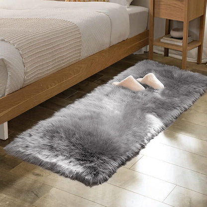 ORINOVA White Faux Sheepskin Shag Fur Runner Rugs for Living Room Bedroom Fluffy Washable Furry Area Rug 2x6 Nursery Rug Teen Room Décor