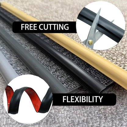 Carpet Edge Trim Self Adhesive Carpet to Tile Transition Strip Black 22Ft