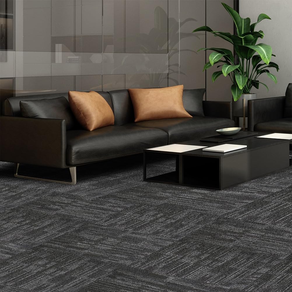 Petgrow Beige Living Room Carpet Tiles, 24" x 24", 18 Tiles, 72 sq ft