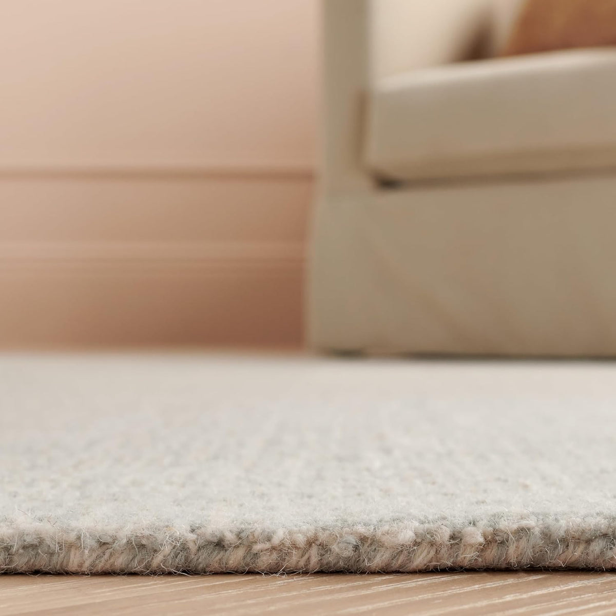 Martha Stewart x SAFAVIEH Area Rug Collection - 9' x 12', Light Grey & Ivory, Handmade Wool, Ideal for Living Room, Bedroom, Office, Dining Space (MSR3378F)
