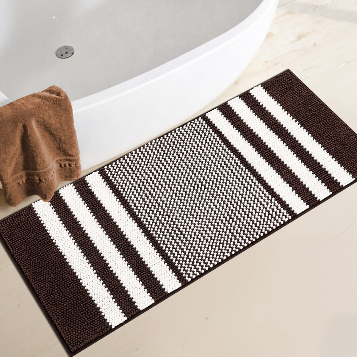 BSICPRO Bathroom Rugs Sets 2 Piece, Modern Bath Mat 20"x47"+20"x32", Blue