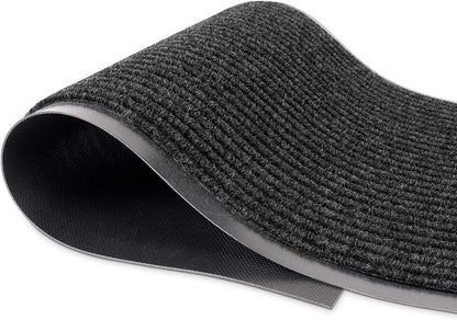 MaxMat® Heavy Duty Entry Floor Mat - Large Commercial, Indoor/Outdoor, Waterproof, Easy to Clean, Low-Profile Door Mat (4 x 6 Feet, Brown, MXM-RIB0046BR)