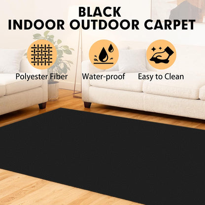 Grefinity Marine Carpet, 5 FT x 15 FT Black Indoor Outdoor Carpet