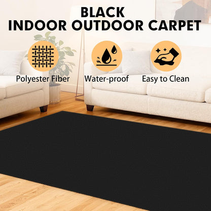 Grefinity Marine Carpet, 6 FT x 18 FT Black Indoor Outdoor Carpet