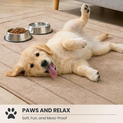 PURRUGS Dirt Trapping Door Mat Indoor Entrance, 20" x 31.5", Beige