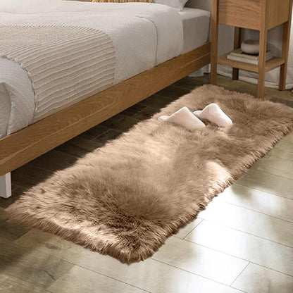 ORINOVA White Faux Sheepskin Shag Fur Runner Rugs for Living Room Bedroom Fluffy Washable Furry Area Rug 2x6 Nursery Rug Teen Room Décor