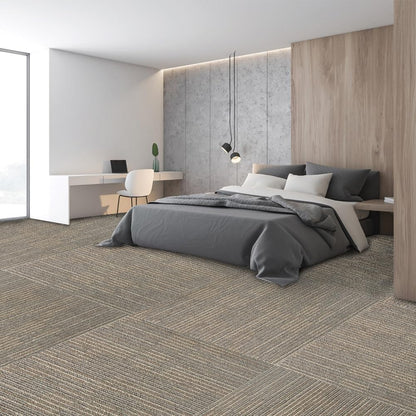Petgrow Beige Living Room Carpet Tiles, 24" x 24", 18 Tiles, 72 sq ft