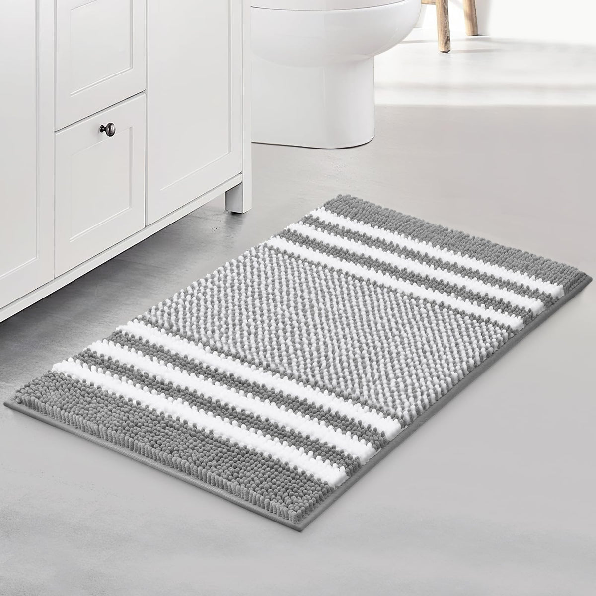 BSICPRO Bathroom Rugs Sets 2 Piece, Modern Bath Mat 20"x47"+20"x32", Blue