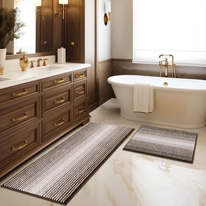 BSICPRO Bathroom Rugs Sets 2 Piece, Modern Bath Mat 20"x47"+20"x32", Blue