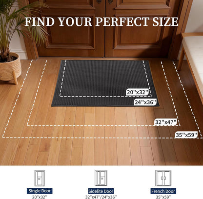 YIHOUSE Indoor Door Mat 24" x 36", Non-Slip Washable Entryway Mat, Dirt Trapper Absorbent Entrance Mat, Low Profile Floor Mat for Front/Back Door, Entryway, Dark Gray ﻿