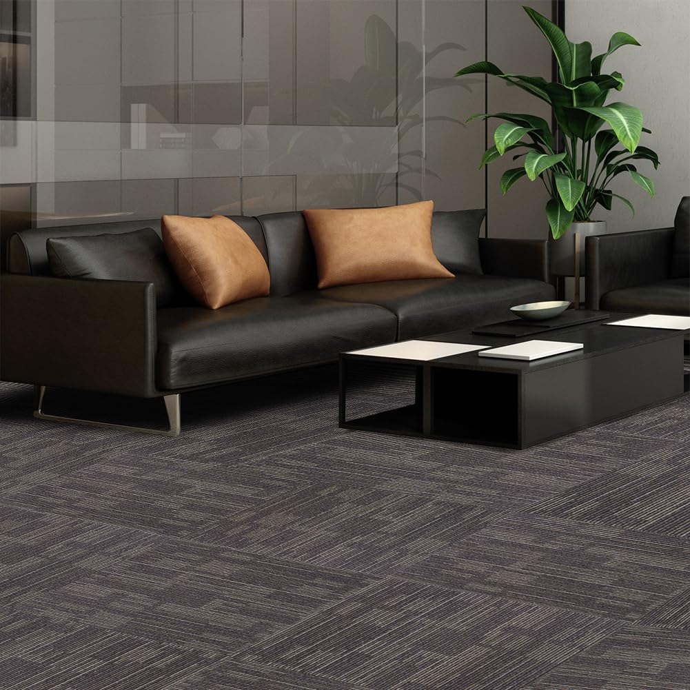 Petgrow Beige Living Room Carpet Tiles, 24" x 24", 18 Tiles, 72 sq ft