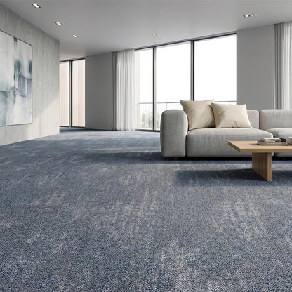 Commercial Carpet Tiles 24"x 24" Reusable Squares, 18 Tiles 72 Sqft Non-Slip Gray Stripe Pattern Loop Pile Seamless DIY Flooring for Office Business Residential Spaces
