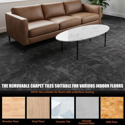 Petgrow Commercial Carpet Tiles PVC Back,20" x 20" -22 Tiles,60 Sq Ft