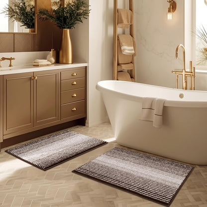 BSICPRO Bathroom Rugs Sets 2 Piece, Modern Bath Mat 20"x47"+20"x32", Blue