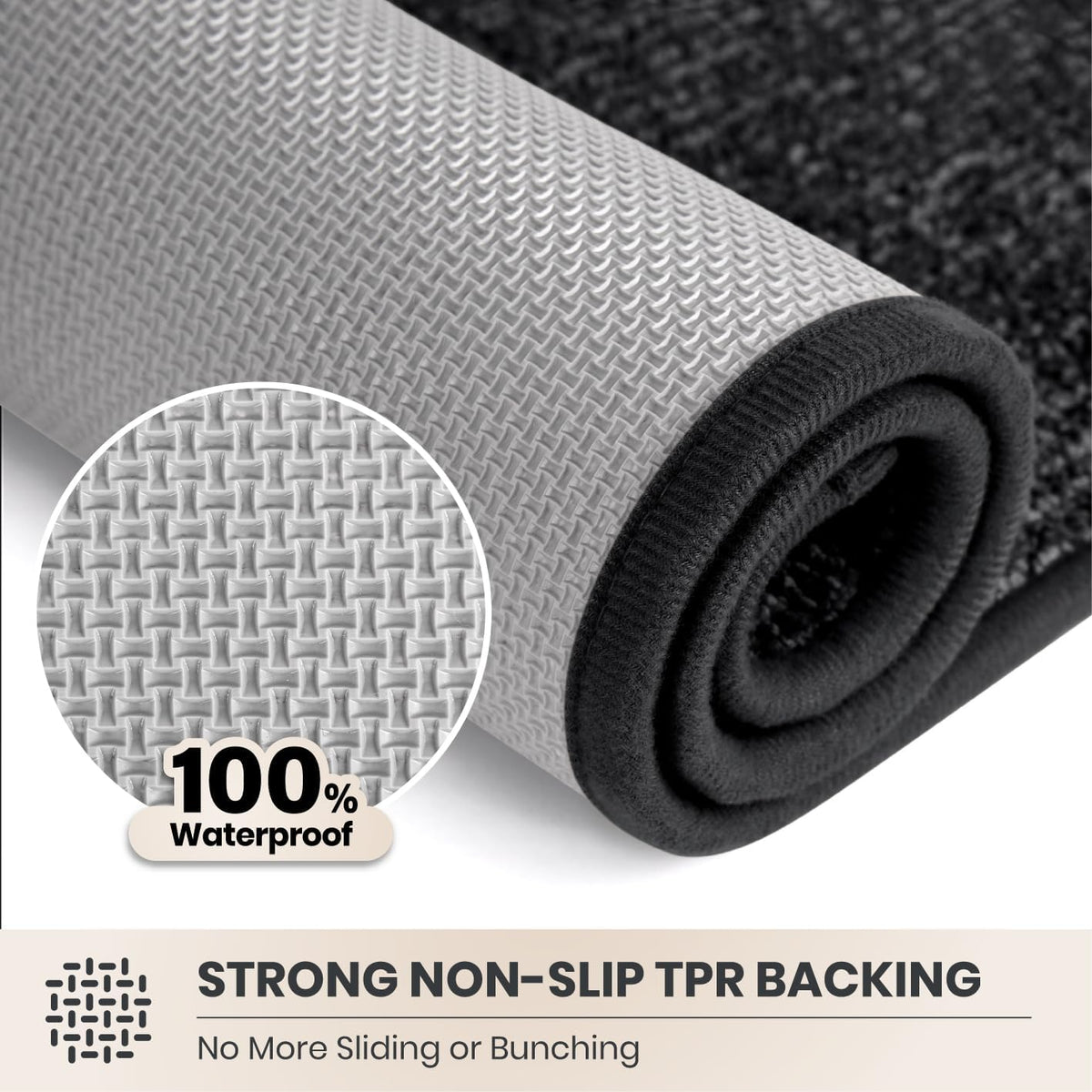 PURRUGS Dirt Trapping Indoor Door Mat, 20" x 31.5", Heathered Charcoal