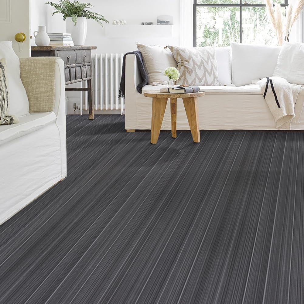 LITA Carpet Tiles Reusable 24" x 24" Squares Indoor/Outdoor 0.25" Pile Height Loop Pile, Non Slip Easy DIY Installation Peel and Stick Carpet Tile, Gray Polypropylene, (18 Tiles) (72 sqft/Box)
