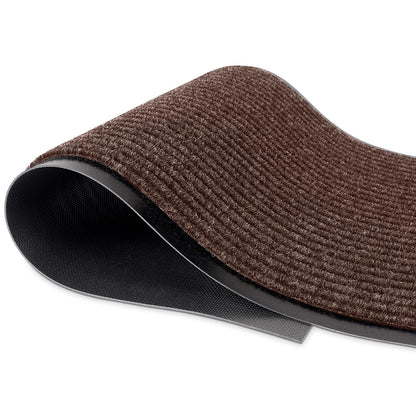 MaxMat® Heavy Duty Entry Floor Mat - Large Commercial, Indoor/Outdoor, Waterproof, Easy to Clean, Low-Profile Door Mat (4 x 6 Feet, Brown, MXM-RIB0046BR)