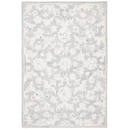 SAFAVIEH Micro-Loop Collection Accent Rug - 3' x 5', Grey & Ivory, Handmade Country Cottage Wool, Ideal for High Traffic Areas in Entryway, Living Room, Bedroom (MLP506F)