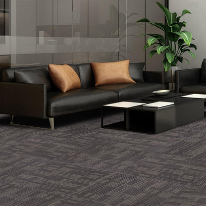GL Carpet Tiles Reusable 24" x 24" Squares Indoor/Outdoor 0.25" Pile Height Loop Pile, Non Slip Easy DIY Installation Peel and Stick Carpet Tile, (18 Tiles) (72 sqft/Box) (Brown)