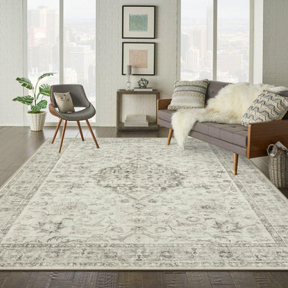 LIVEBOX Washable Area Rug 5x7 Rugs for Living Room Bedroom, Non-Slip Boho Neutral Carpet for Dining Room Office, Low-Pile Farmhouse Soft Carpets for Kids Nursery Room Playroom, Tan