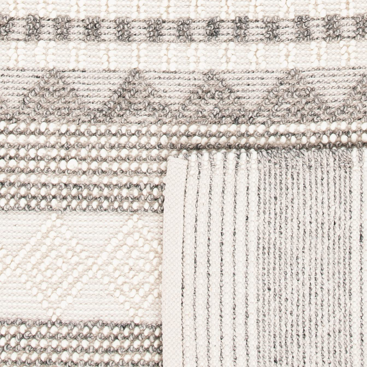 SAFAVIEH Natura Wool Area Rug 3'x5', Soft Plush Boho Grey & Ivory NAT102A