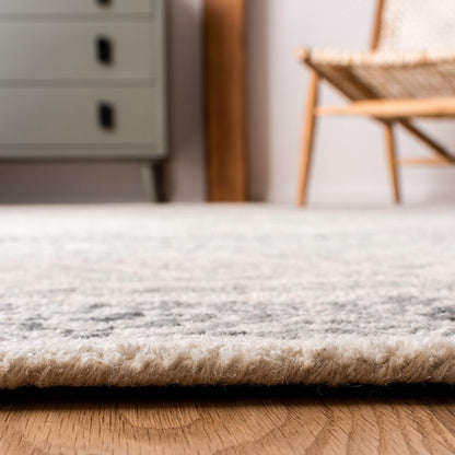 SAFAVIEH Micro-Loop Collection Area Rug - 9' x 12', Ivory & Grey, Handmade Moroccan Boho Wool, Ideal for High Traffic Areas in Living Room, Bedroom (MLP206A)
