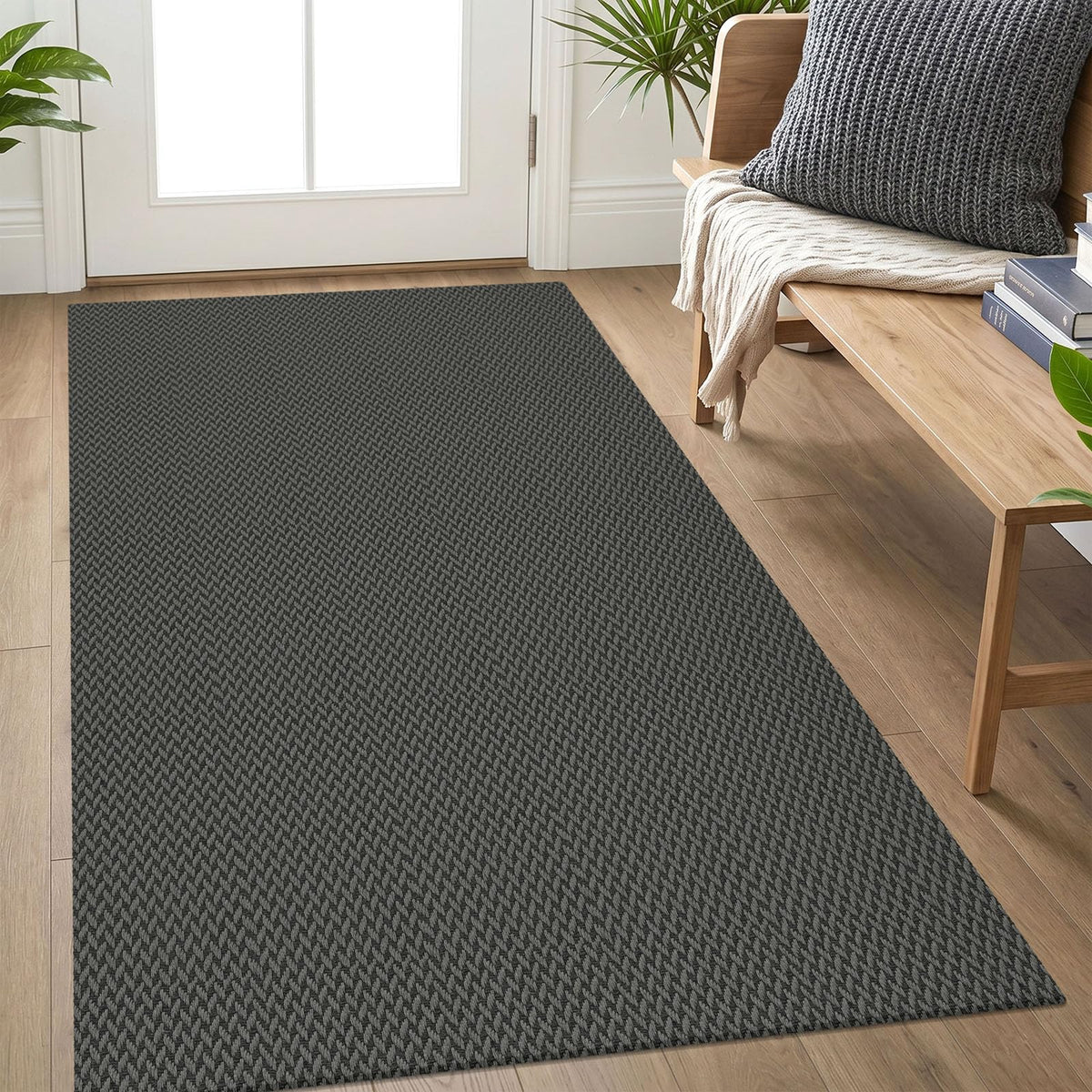 IOHOUZE Washable Area Rug 3x5 Non Slip Rubber Backed Woven Rugs for Entryway Rugs Indoor Outdoor Doormat Throw Rug Floor Carpet for Entrance Kitchen Front Door, Olive Green/Earthy Green
