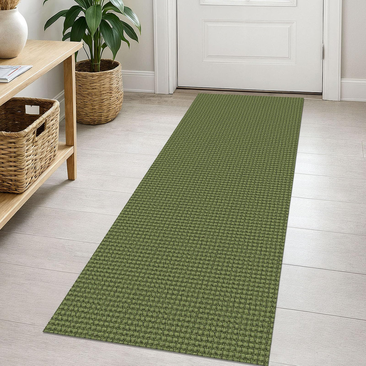 EARTHALL Woven Area Rug 3x5 Ft Washable Rugs for Entryway Braided Non Slip Rubber Backed Throw Rugs Door Mat Indoor Outdoor Entrance Cotton Carpet for Kitchen Foyer Front Door, Orange/Tan/Brown